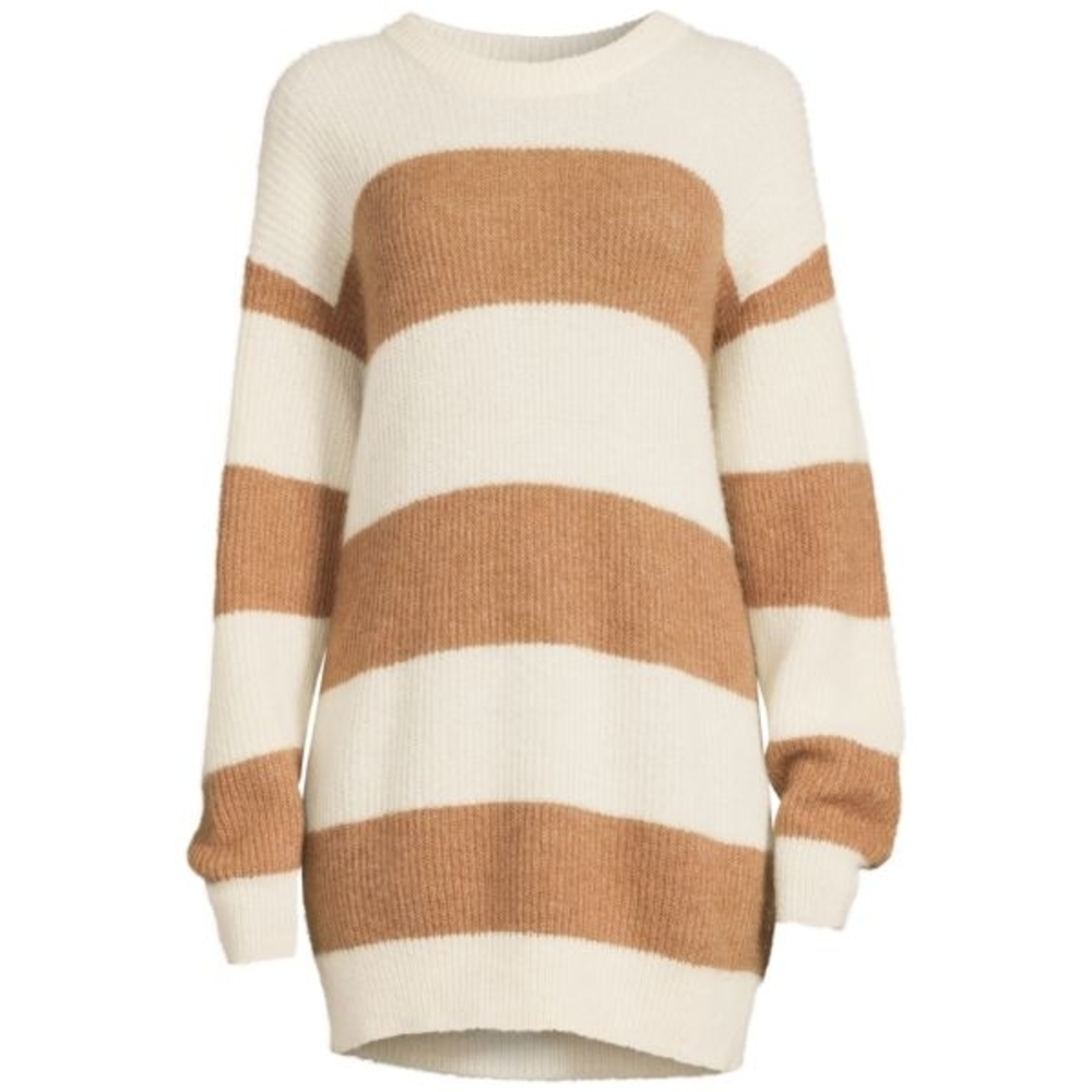Naadam Soft Striped Alpaca-Blend Crewneck Sweater Size XS